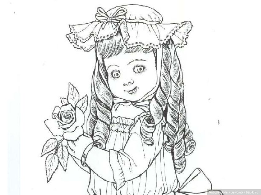Книжка - раскраска Antique Dolls (фото 8)