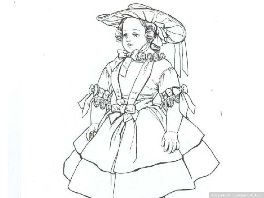 Книжка - раскраска Antique Dolls (фото 5)