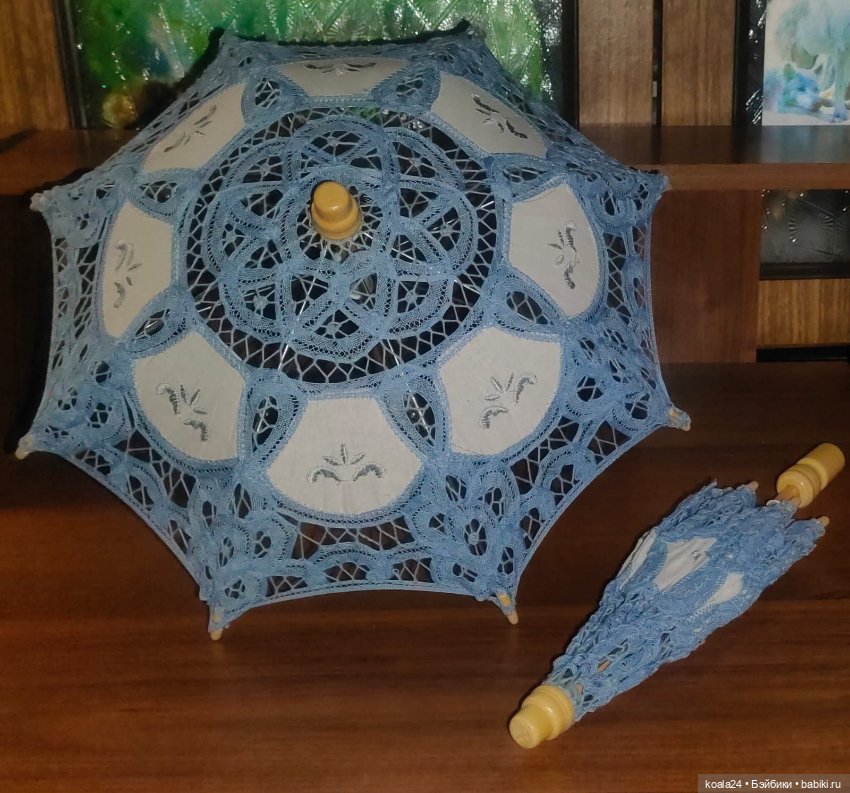 Ажурные кружевные зонтики. Жёлтый (фото 4)