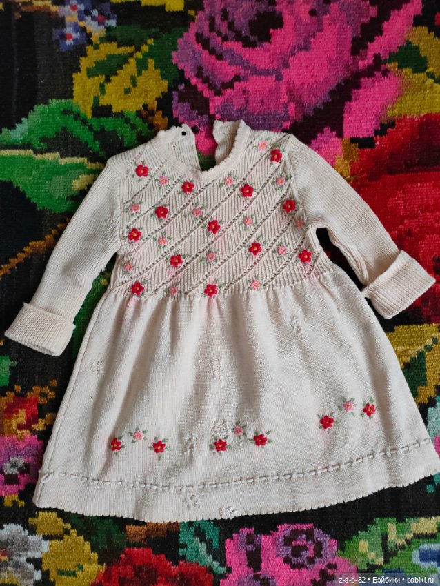 Шерстяное антикварное платье с вышивкой (фото 5)