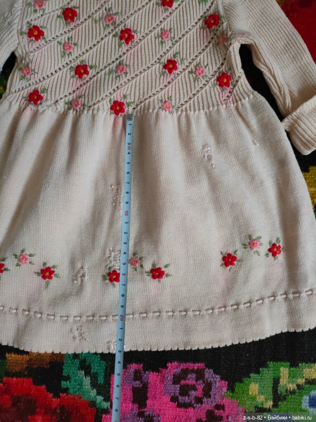 Шерстяное антикварное платье с вышивкой (фото 4)