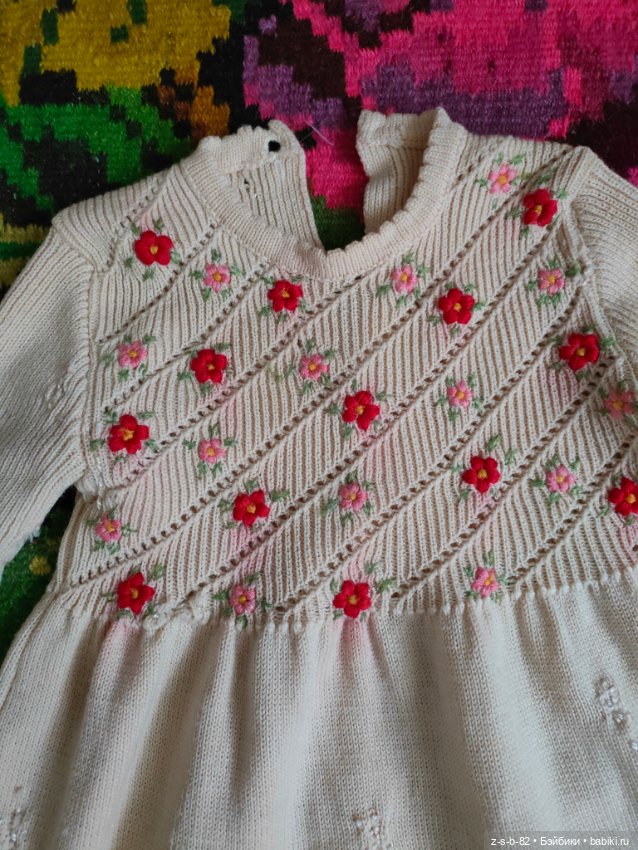 Шерстяное антикварное платье с вышивкой (фото 7)