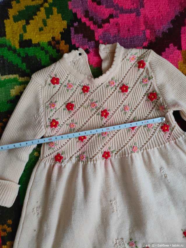 Шерстяное антикварное платье с вышивкой (фото 2)