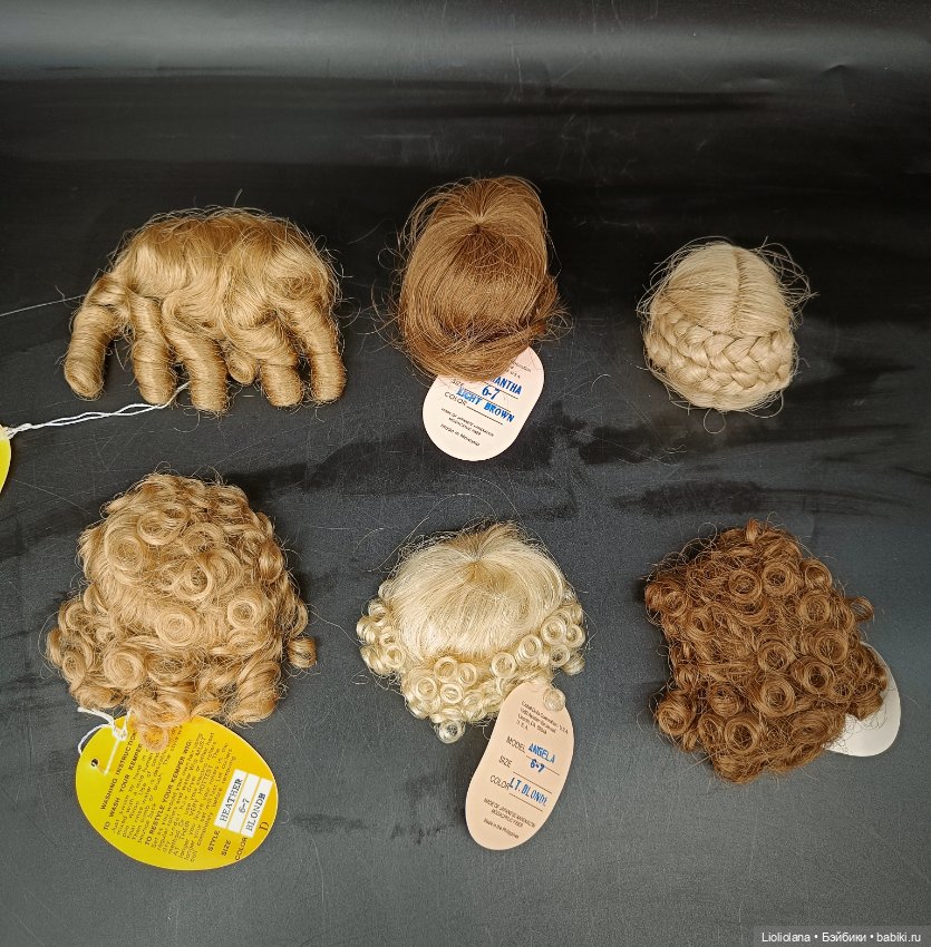 Винтажные парики для кукол Размер 6"-7" (фото 2)
