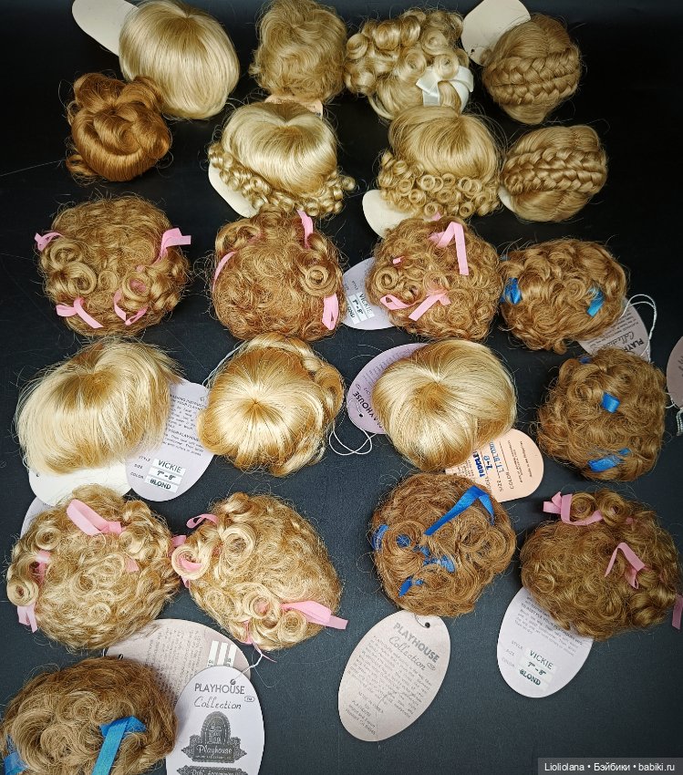 Винтажные парики для кукол Блонд Размер 7 "-8" (фото 2)