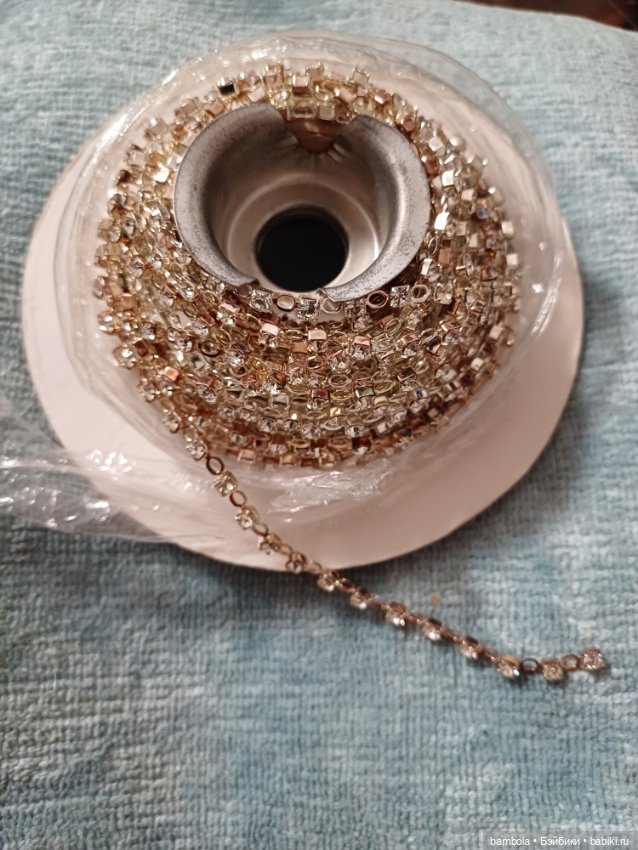 Цепочка из элементов Сваровски для изготовления кукольных аксессуаров/одежды/обуви (фото 5)