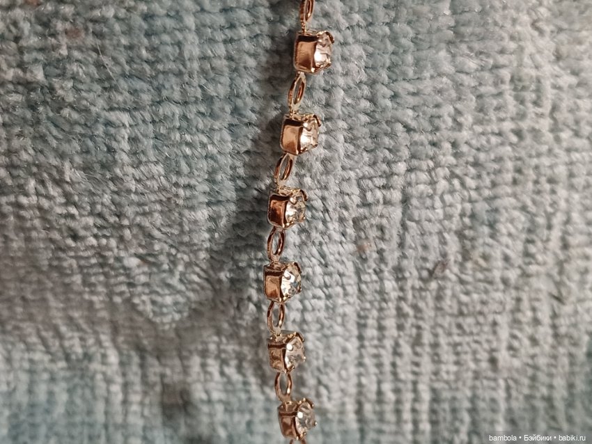 Цепочка из элементов Сваровски для изготовления кукольных аксессуаров/одежды/обуви (фото 3)