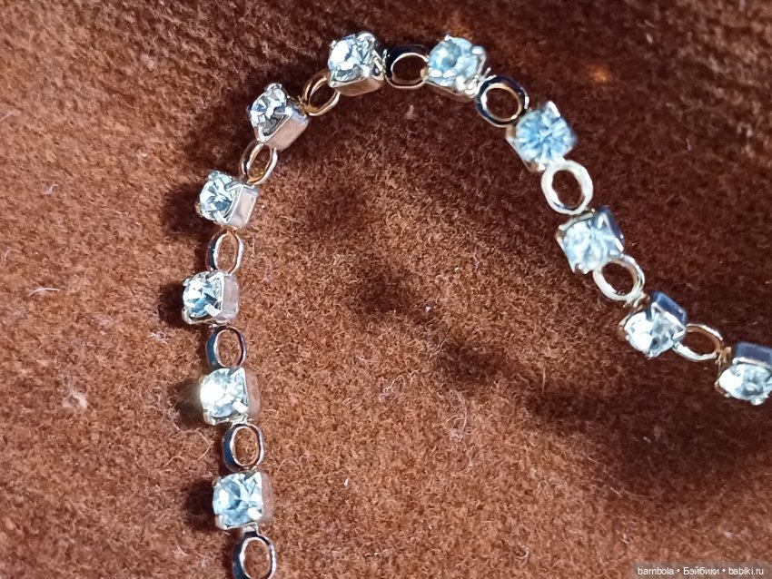 Цепочка из элементов Сваровски для изготовления кукольных аксессуаров/одежды/обуви (фото 2)