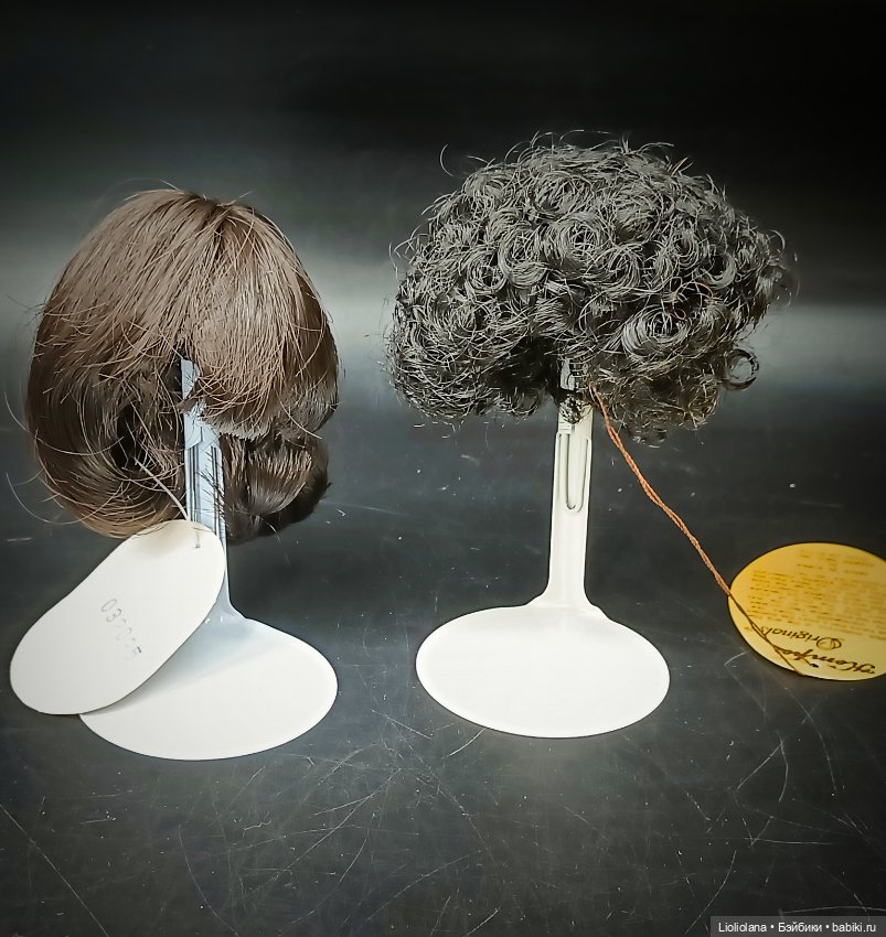 Винтажные парики для кукол Тёмные размер 7"-8" (фото 2)