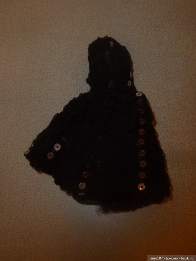 Вечернее черное платье с пайетками для Барби, Поппи Паркер, кукол 12 дюймов (фото 3)