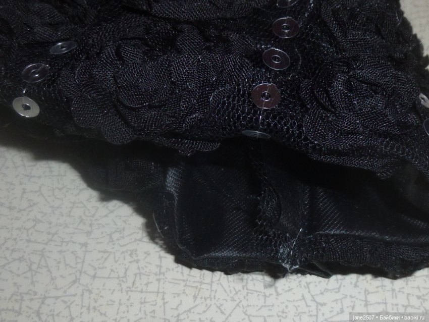 Вечернее черное платье с пайетками для Барби, Поппи Паркер, кукол 12 дюймов (фото 5)