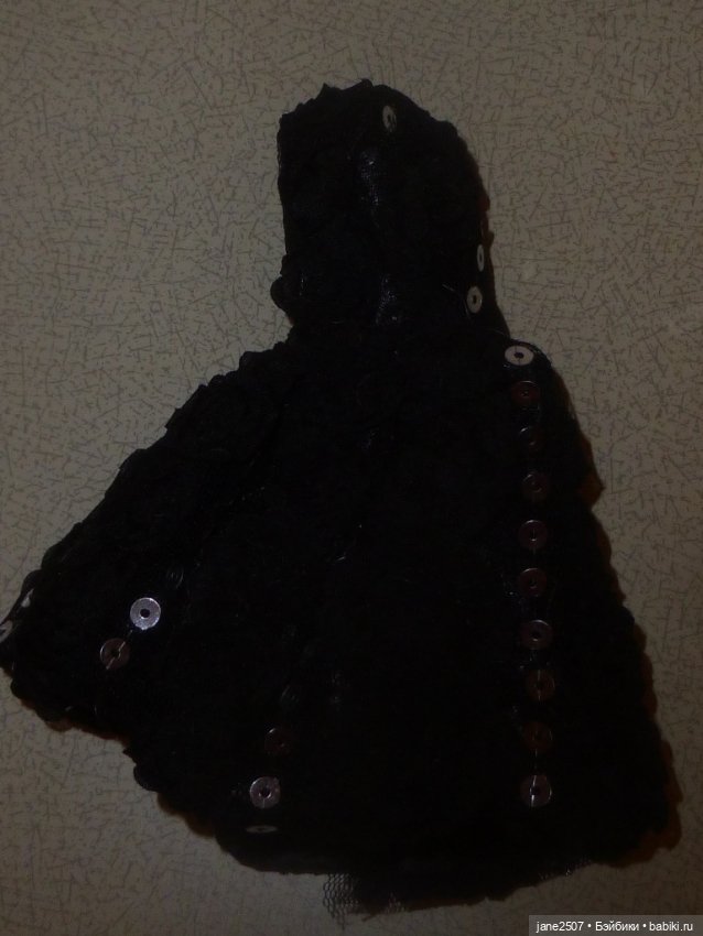 Вечернее черное платье с пайетками для Барби, Поппи Паркер, кукол 12 дюймов (фото 2)