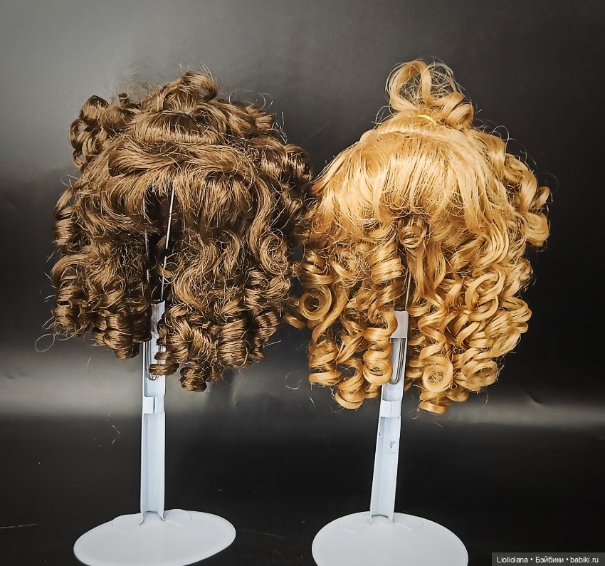 Винтажные парики для больших кукол Шатен и Брюнет размер14"-15" (фото 5)