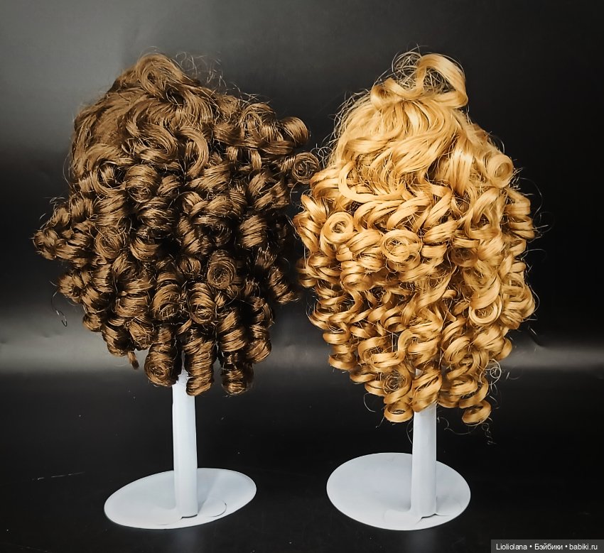 Винтажные парики для больших кукол Шатен и Брюнет размер14"-15" (фото 4)