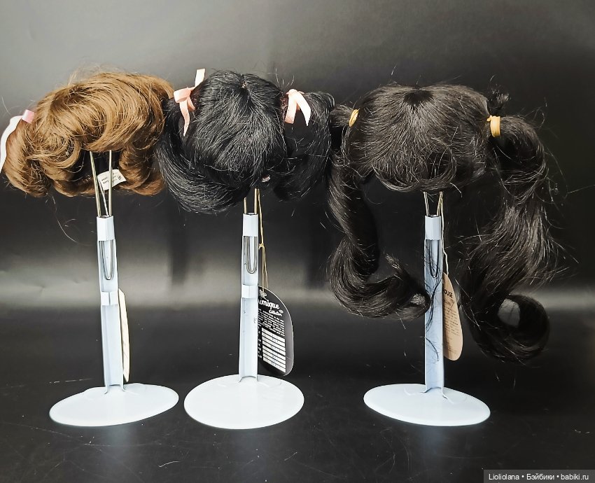 Винтажные парики для больших кукол Шатен и Брюнет размер14"-15" (фото 6)