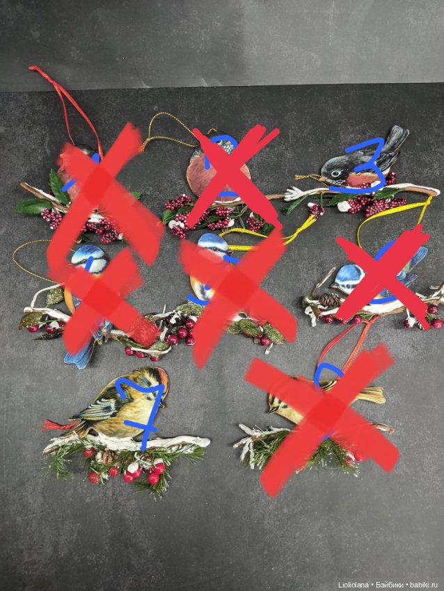 Ёлочные игрушки "Пернатые друзья из зимнего сада". Фарфор