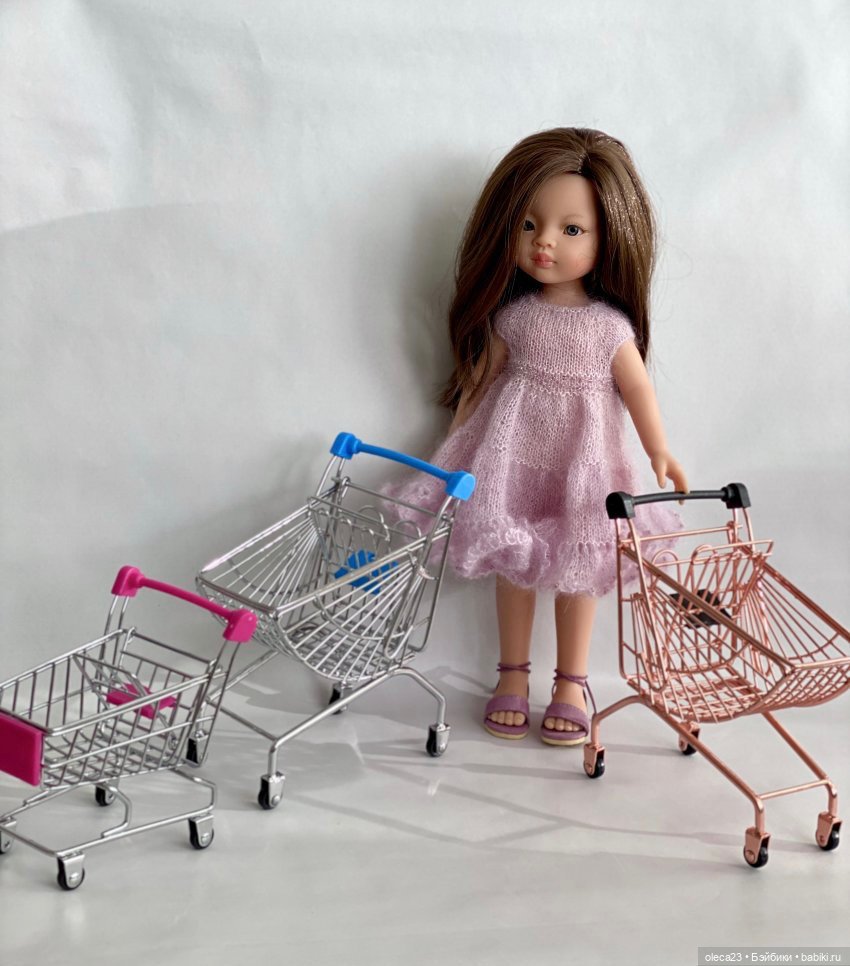 Тележка для покупок (металлическая) для кукол и интерьера