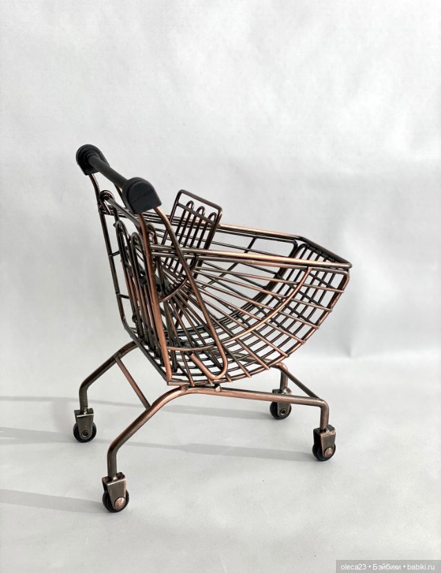 Тележка для покупок (металлическая) для кукол и интерьера (фото 4)