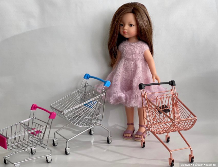Тележка для покупок (металлическая) для кукол и интерьера (фото 10)
