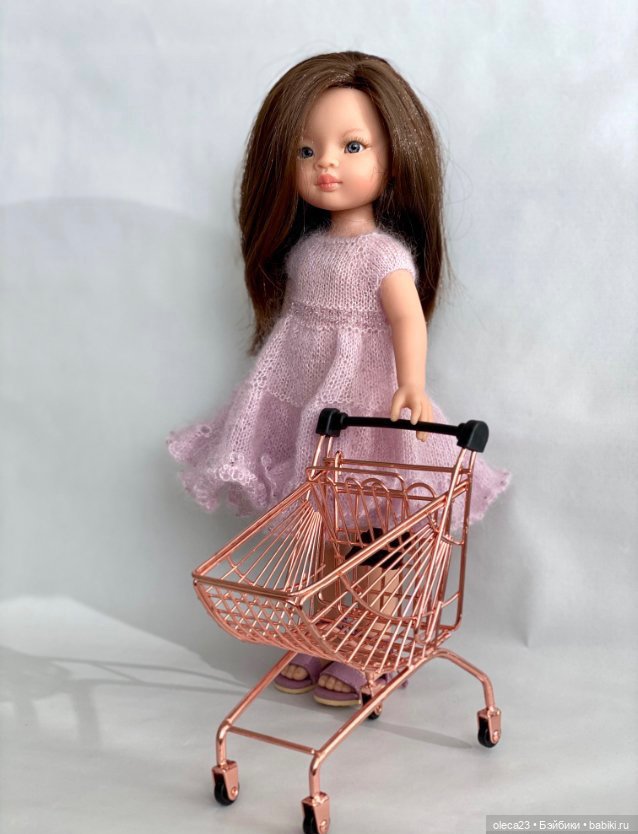 Тележка для покупок (металлическая) для кукол и интерьера (фото 6)