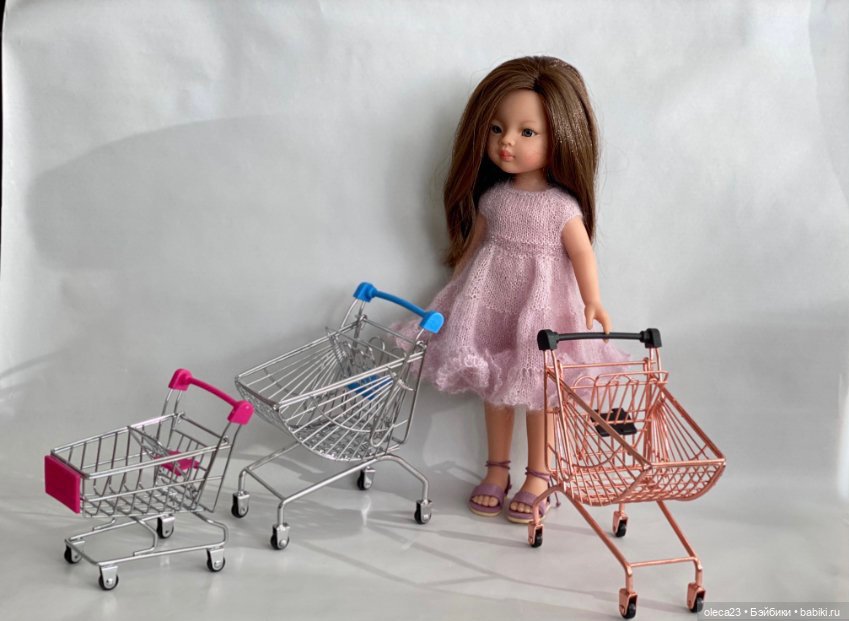 Тележка для покупок (металлическая) для кукол и интерьера