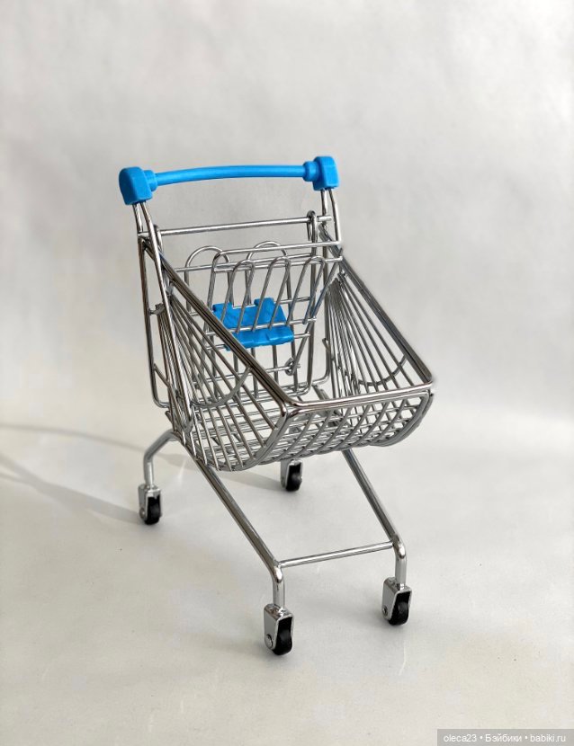 Тележка для покупок (металлическая) для кукол и интерьера (фото 2)