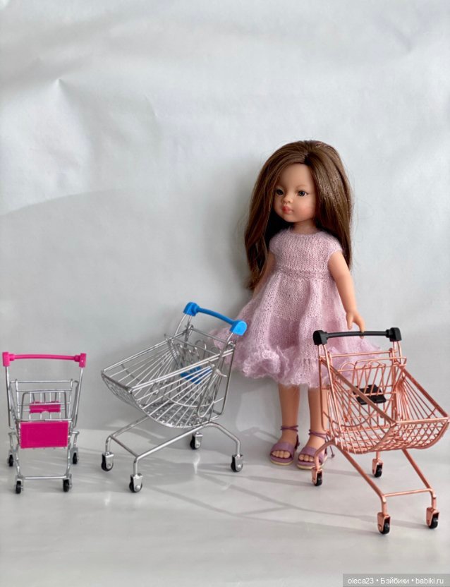 Тележка для покупок (металлическая) для кукол и интерьера
