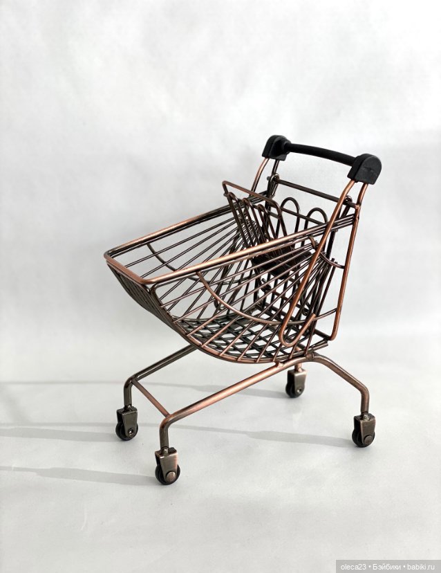 Тележка для покупок (металлическая) для кукол и интерьера (фото 5)