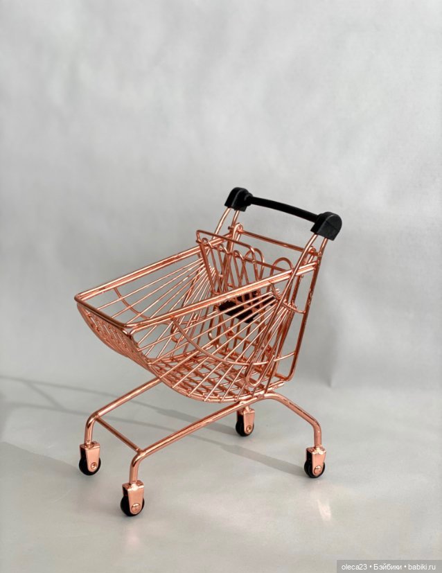 Тележка для покупок (металлическая) для кукол и интерьера (фото 8)