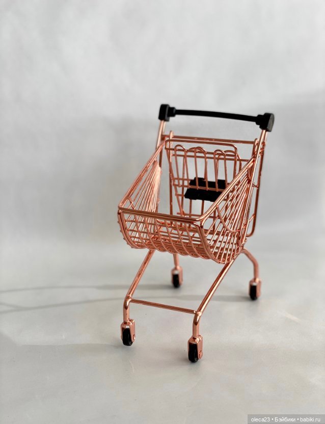 Тележка для покупок (металлическая) для кукол и интерьера (фото 7)