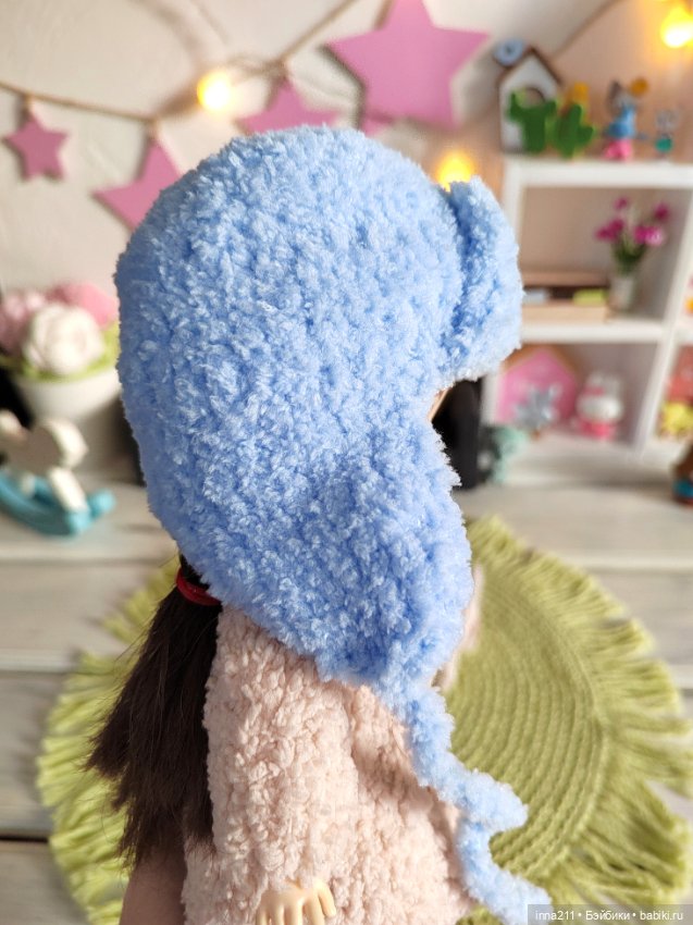 Мастер-класс по вязанию шапки ушанки для кукол 20 см Монст, Holala, Mzzm (фото 4)