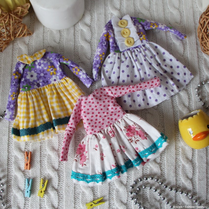 Лот платьев для Blythe — Одежда для кукол