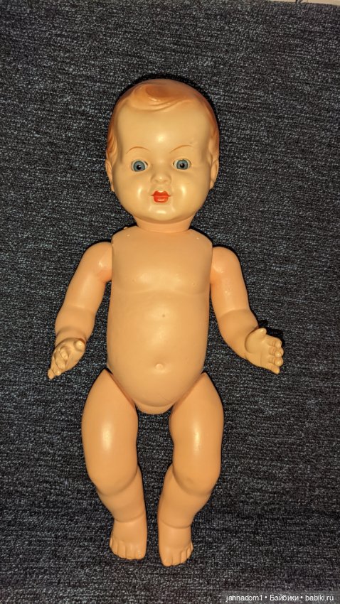 Винтажный немецкий пупс со спящими глазками, высота 40 см (фото 6)