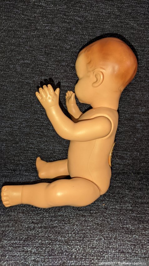 Винтажный немецкий пупс со спящими глазками, высота 40 см (фото 3)