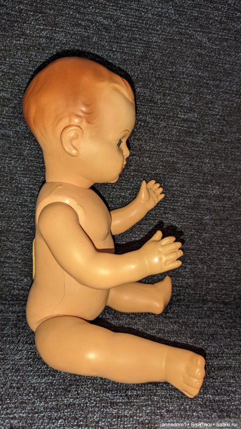 Винтажный немецкий пупс со спящими глазками, высота 40 см (фото 5)