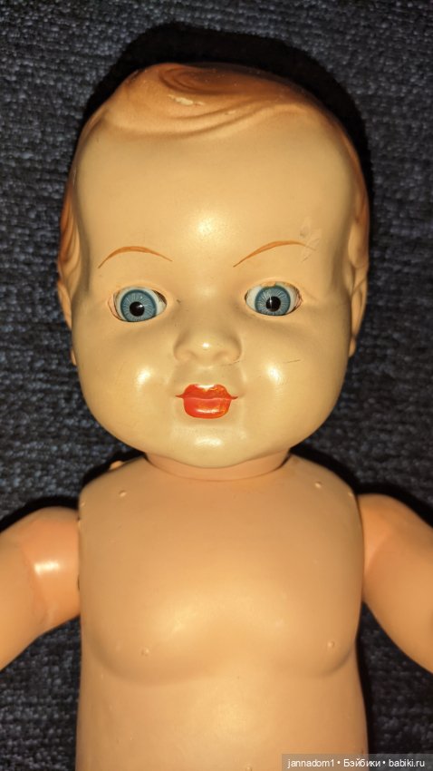 Винтажный немецкий пупс со спящими глазками, высота 40 см (фото 2)