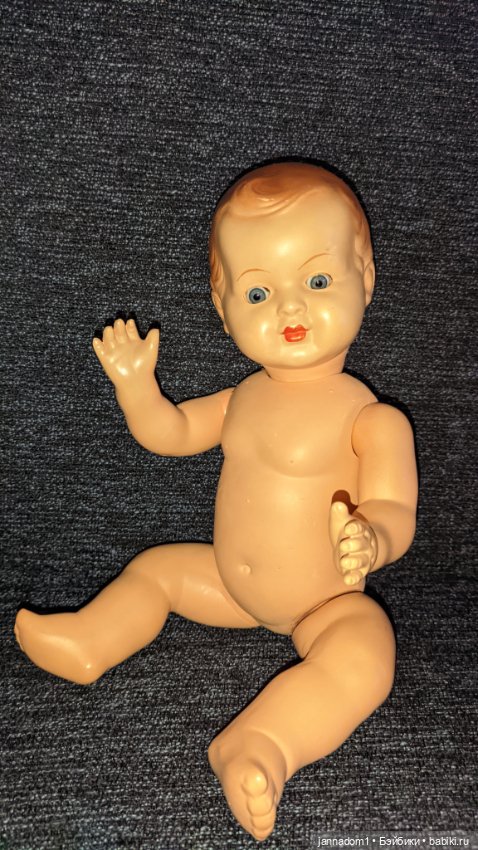 Винтажный немецкий пупс со спящими глазками, высота 40 см (фото 7)