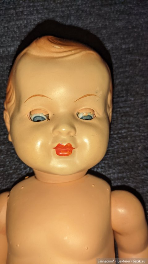 Винтажный немецкий пупс со спящими глазками, высота 40 см (фото 8)