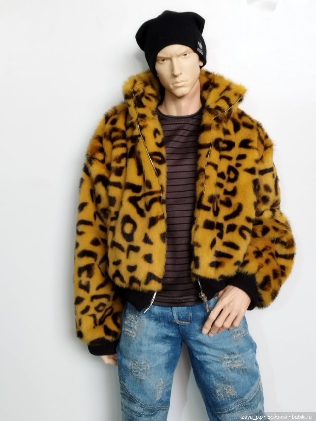 Меховой бомбер для больших СД парней 70+