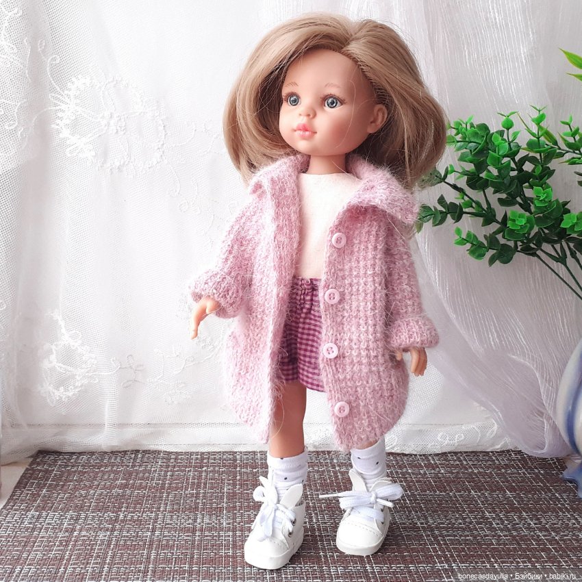 Вязаное пальто Кардиган для куклы Паола Рейна, Paola Reina (фото 4)