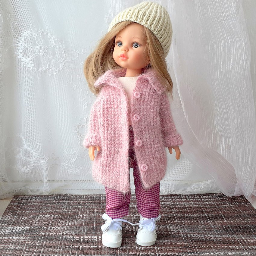 Вязаное пальто Кардиган для куклы Паола Рейна, Paola Reina (фото 9)