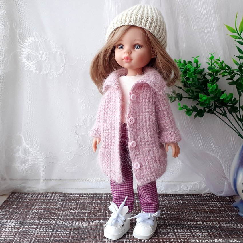 Вязаное пальто Кардиган для куклы Паола Рейна, Paola Reina (фото 7)