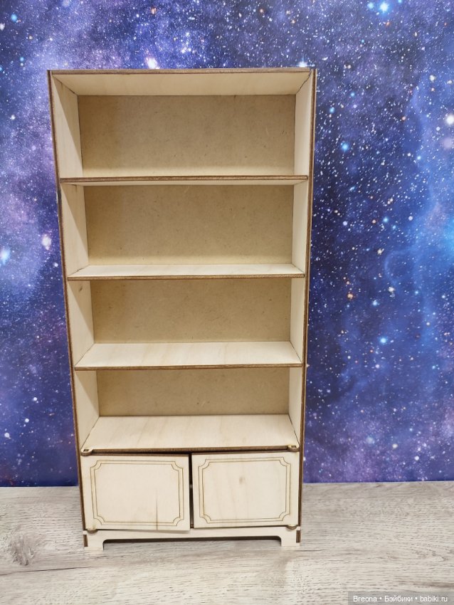 Шкаф книжный с дверцами — Кукольная мебель (фото 3)