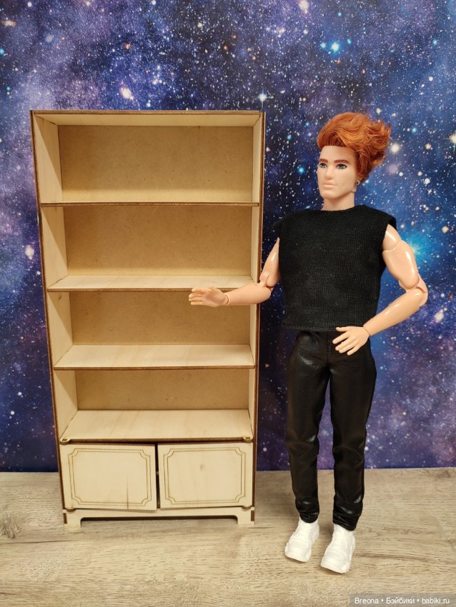 Шкаф книжный с дверцами — Кукольная мебель (фото 2)