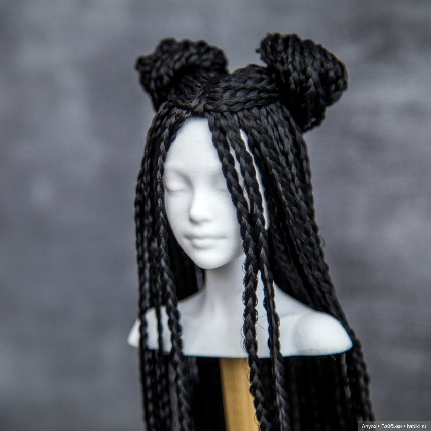 Парик - косички Черный для Заи Лосевой (и подобных)