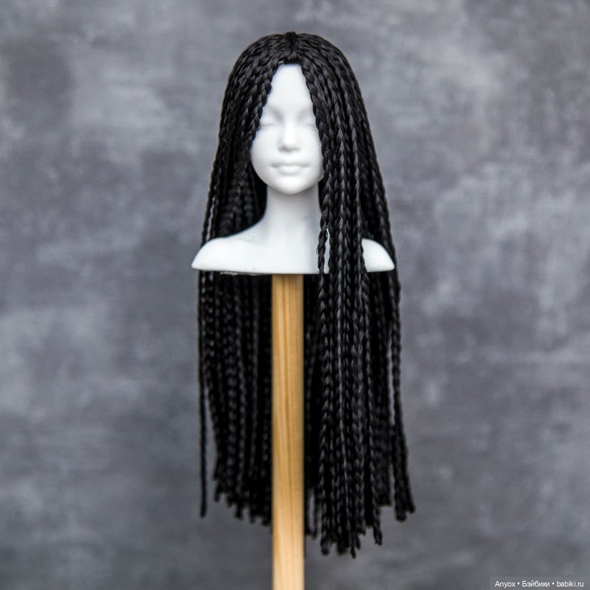 Парик - косички Черный для Заи Лосевой (и подобных)
