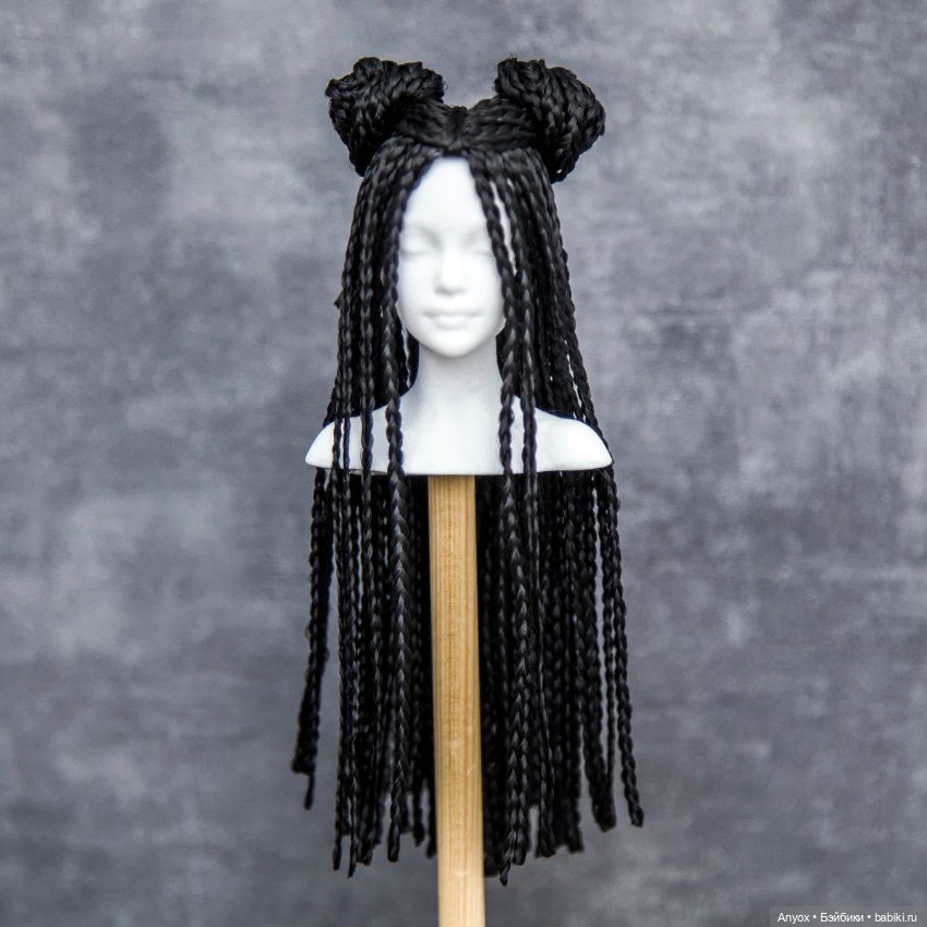 Парик - косички Черный для Заи Лосевой (и подобных) (фото 4)
