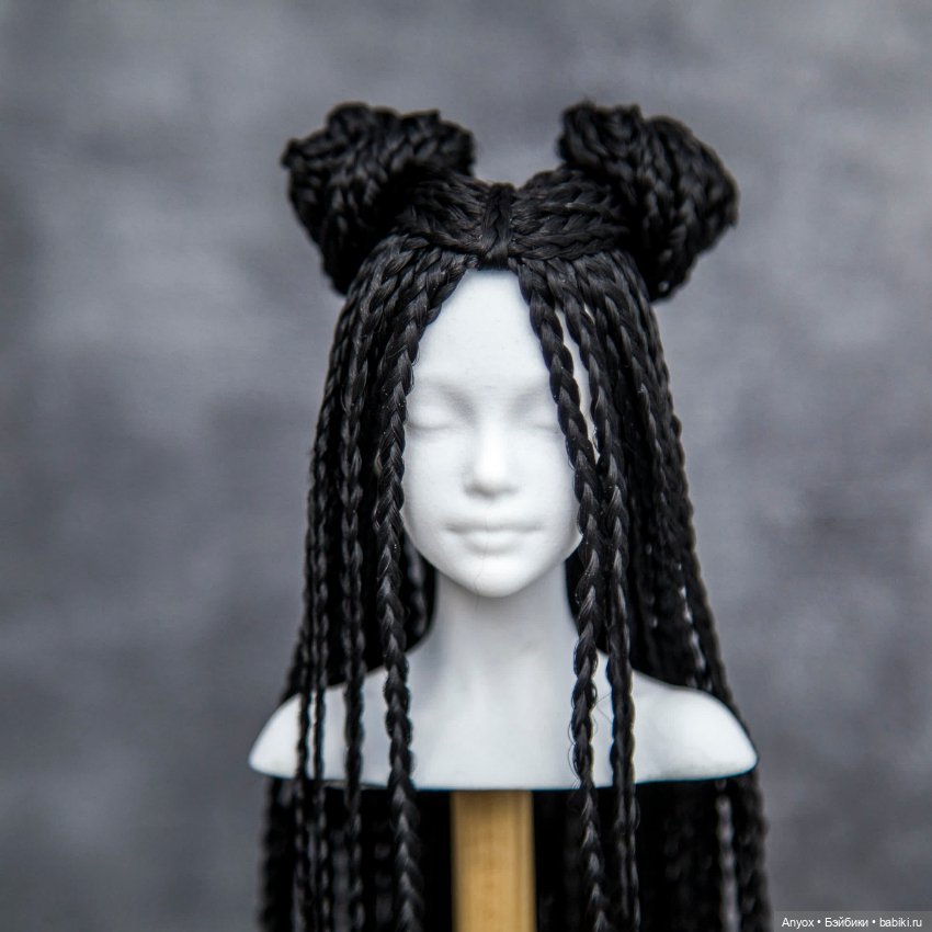 Парик - косички Черный для Заи Лосевой (и подобных) (фото 10)