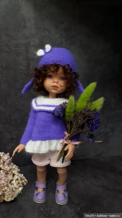 Комплект"Овечка" (Шапочка, юбочка, кофта с баской)