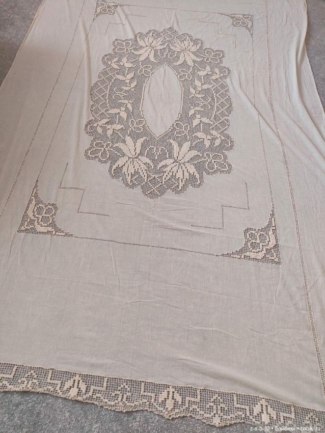Антикварная филейная вышивка по сетке (фото 4)
